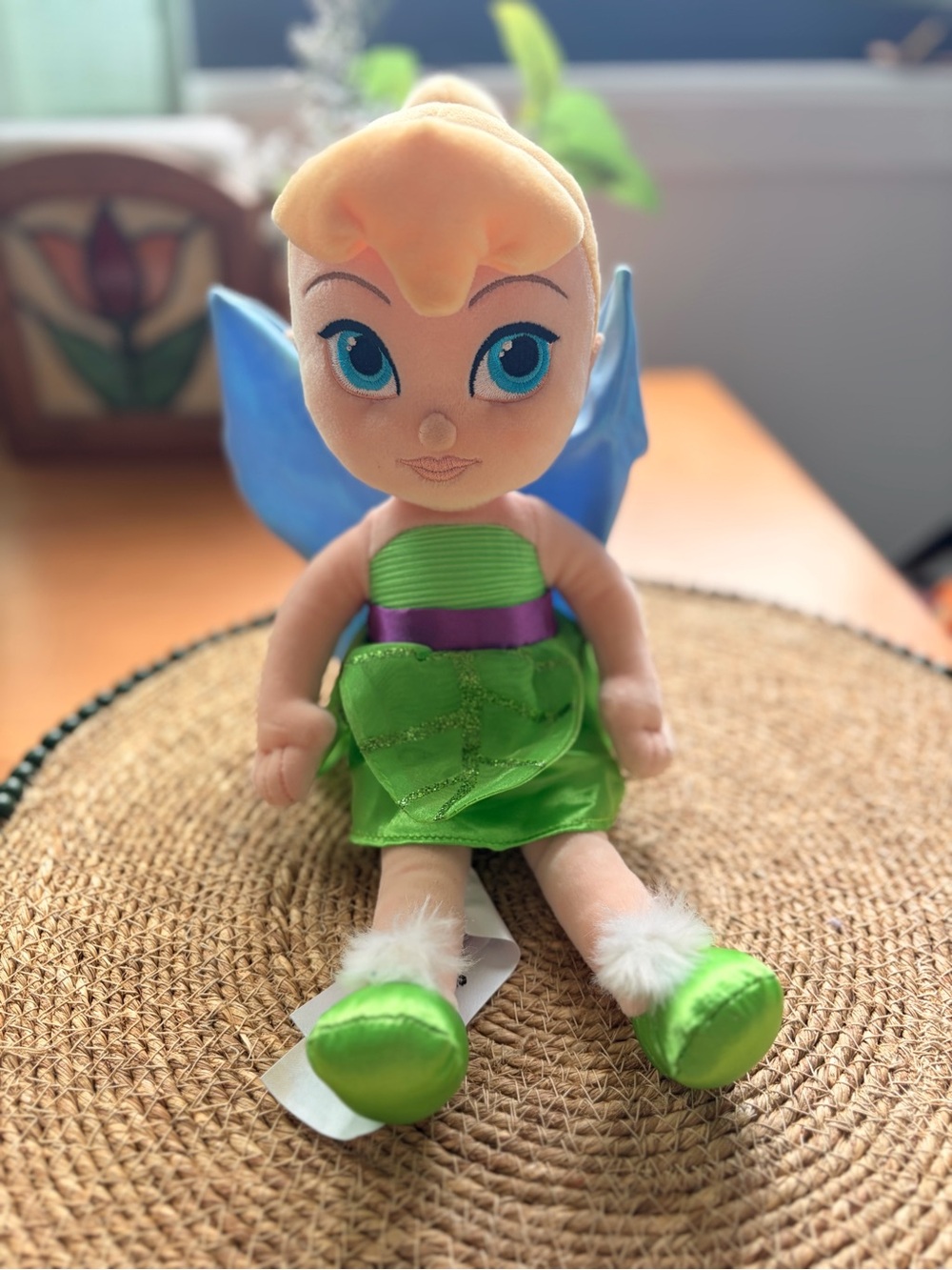 Tinkerbell Doll Plush 11 Inch Disney Store With Iridescent Wings